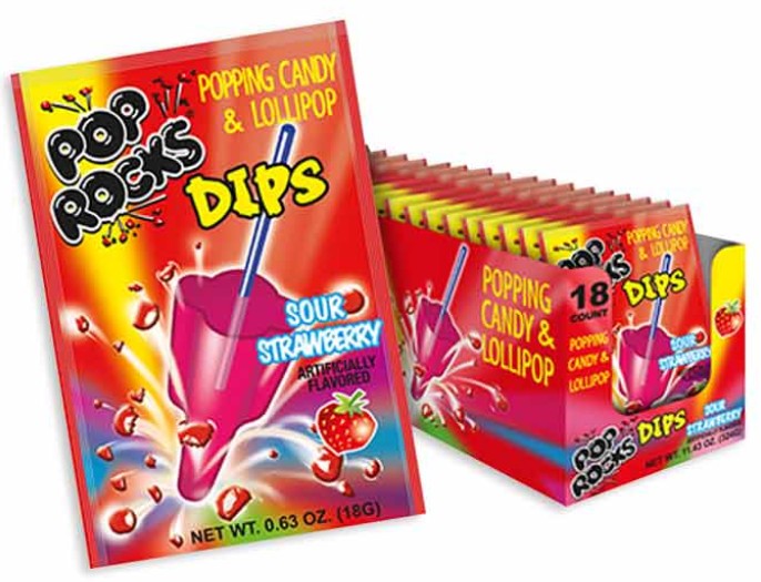 Pop Rocks Dips Sour Strawberry